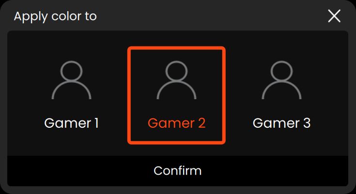 Asignación a los tres perfiles de juego personalizados