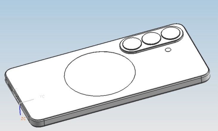La supuesta imagen generada por ordenador, similar a un diseño CAD, de los modelos S27, S27+ y S27 Pro