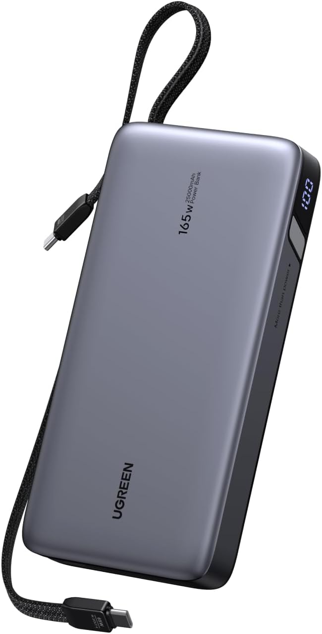 El Ugreen Nexode Power Bank (140W + 65W, 2 cables USB-C integrados). (Fuente de la imagen: Ugreen)