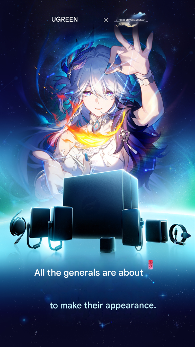 Un póster de la colección Ugreen x Honkai: Star Rail (traducción automática)