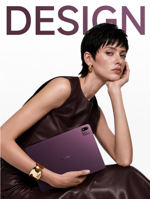 La Xiaomi Pad 9 Pro Max se presenta en un entorno cotidiano, destacando su diseño delgado y su acabado en color morado