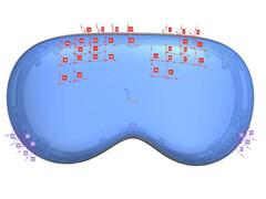 Un dibujo de los próximos auriculares Apple Vision Pro publicado por la FCC. (Fuente de la imagen: FCC)