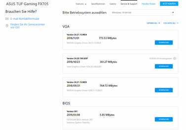 Asus sólo proporciona controladores obsoletos