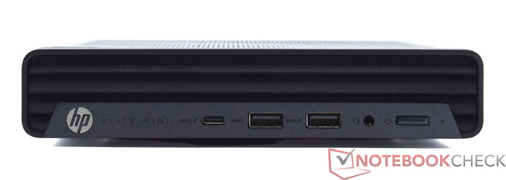 Frontal: USB Tipo-C 20 Gbit/s, 2x USB Tipo-A 10 Gbit/s, audio de 3,5 mm