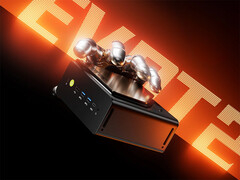 El GMKtec Evo-T2 tiene un precio de lanzamiento superior al del Evo-X2, pero actualmente es más barato. En la imagen: imagen promocional que muestra una parte del mini PC.