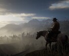 Una imagen que muestra a Arthur Morgan sobre su caballo en Red Dead Redemption 2.