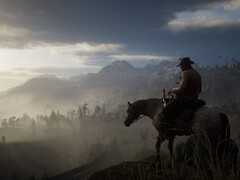 Una imagen que muestra a Arthur Morgan sobre su caballo en Red Dead Redemption 2.