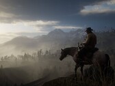 Una imagen que muestra a Arthur Morgan sobre su caballo en Red Dead Redemption 2.