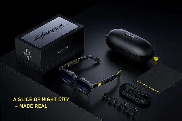 Las gafas VITURE x Cyberpunk 2077 Luma Cyber XR vienen en una caja especial de venta al público. (Fuente de la imagen: Viture)