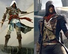 Edward Kenway de Assassin's Creed Black Flag y Arno Dorian de Assassin's Creed Unity mostrados uno al lado del otro.