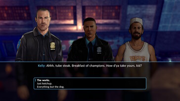 Las elecciones basadas en el diálogo revelan la dinámica de los personajes en The Precinct (Fuente de la imagen: Fallen Tree Games)