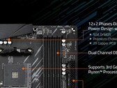 Gigabyte parece haber rediseñado dos de sus placas madre B550 sin dobladores de fase en su diseño VRM. (Fuente de la imagen: Gigabyte)