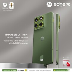 El Motorola Edge 70 en color verde bronce (Fuente de la imagen: Motorola)