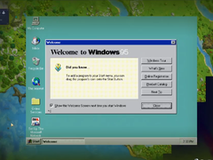 Una captura de pantalla de Hytale ejecutando una instalación funcional de Windows 95 (fuente de la imagen: HytaleModding on X)