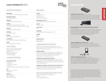 Especificaciones ThinkPad L13 G2 AMD