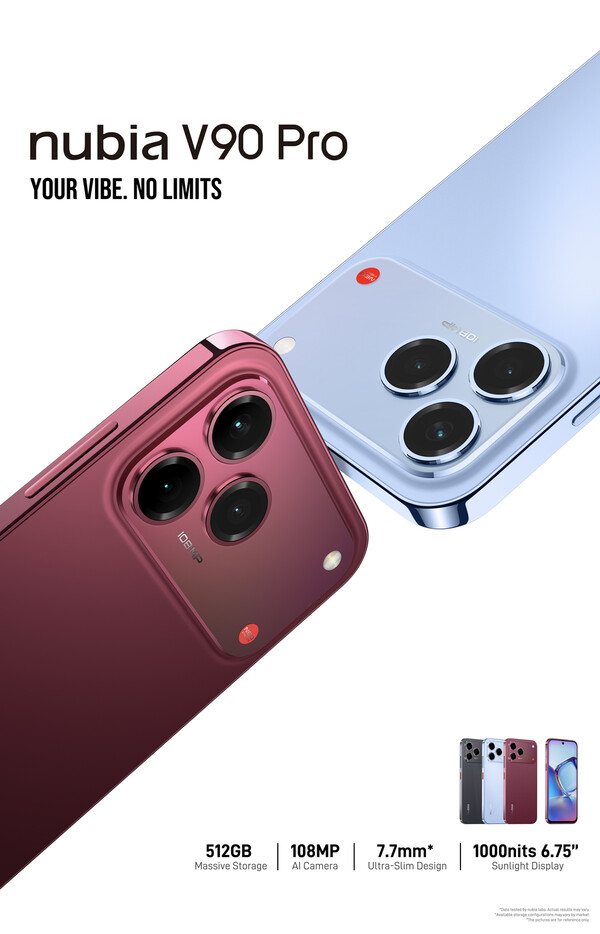 El Nubia V90 Pro conserva el diseño de su predecesor, pero llega en nuevos colores.