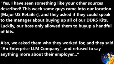 Ni siquiera la memoria DDR5 enfocada a los jugadores está a salvo de OpenAI. (Fuente de la imagen: Moore's Law Is Dead)