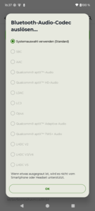 Los códecs Bluetooth compatibles