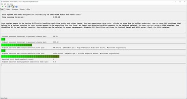 Latencia máxima tras diez segundos de Prime95