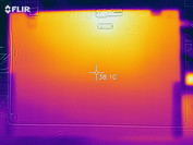 Temperaturas de la superficie de la carcasa inferior bajo carga