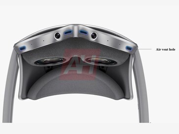 Rejillas de ventilación en la parte inferior de los auriculares Galaxy XR. (Fuente de la imagen: Android Headlines)