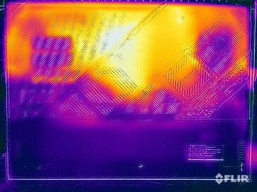 Temperaturas de la superficie de la prueba de tensión (abajo)