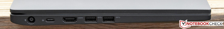 Izquierda: Puerto de carga, USB Tipo C/Displayport, HDMI, USB 3.0 x 2