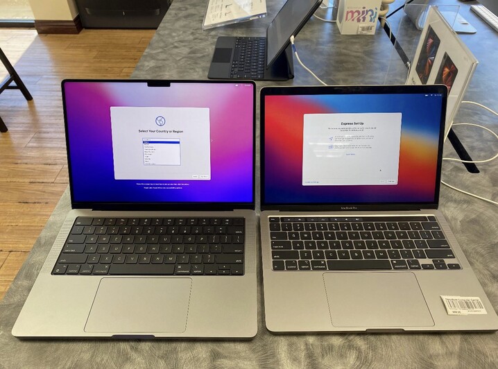 MacBook Pro de 14 y 13 pulgadas modelo M1. (Fuente de la imagen: u/hecbella vía @LukeMiani)