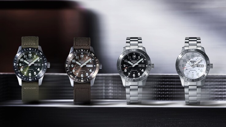 Serie Seiko Sports 5 Field (Desde la izquierda: HDB008, HDB009, HDB006, HDB007)