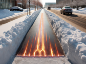 El hormigón autocalentable derrite el hielo y pretende reducir la limpieza de la nieve (imagen simbólica: Dall-E / AI)