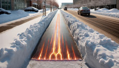 El hormigón autocalentable derrite el hielo y pretende reducir la limpieza de la nieve (imagen simbólica: Dall-E / AI)