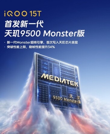 Dimensity 9500 Monster Edition confirmada para el iQoo 15T.