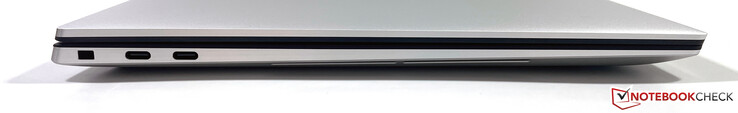 Izquierda: ranura para un candado de seguridad, 2x USB-C con Thunderbolt 4 (DisplayPort, Power Delivery)