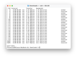 El puente de la red TB3 a un MBP16 alcanzó los 15,4 Gbit/s