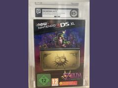 Una consola New Nintendo 3DS XL Majora's Mask Edición Limitada con graduación 85+ sellada en un estuche acrílico (fuente de la imagen: r/consoles)