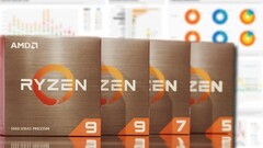 Los chips AMD Ryzen 5000 siguen siendo populares entre los fabricantes de PCs de sobremesa. (Fuente de la imagen: AMD/Mindfactory - editado)