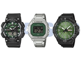 En la imagen, de izquierda a derecha: la Casio AEQ-110W-3A2V, la W-218HD-3AV y la MRW-210H-3BV.