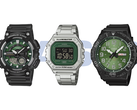 En la imagen, de izquierda a derecha: la Casio AEQ-110W-3A2V, la W-218HD-3AV y la MRW-210H-3BV.