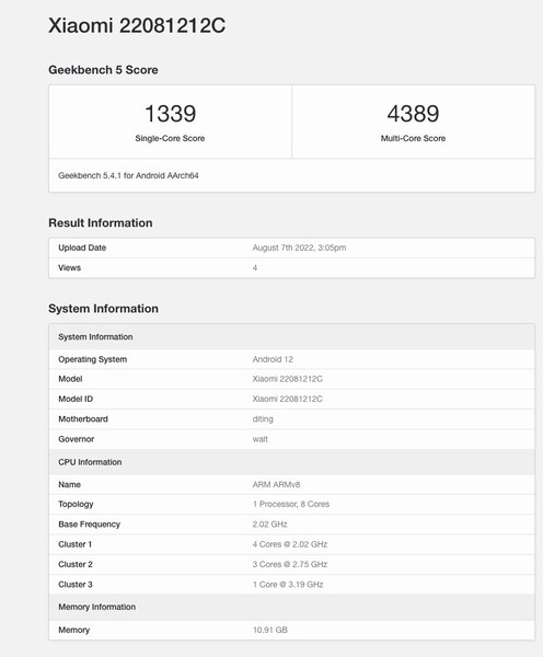 (Fuente de la imagen: Geekbench vía @stufflistings)