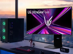 El UltraGear OLED 45GX900A tiene una curvatura 800R con una relación de aspecto 21:9. (Fuente de la imagen: LG)