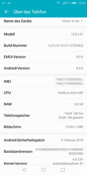 Honor 9 Lite: Google Android 8.0 con EMUI 8.0