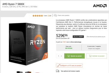 El AMD Ryzen 5 5800X es caro en Francia