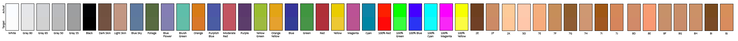 No hay diferencias de color visibles entre los colores reales (mitad superior) y sus valores de referencia (mitad inferior)