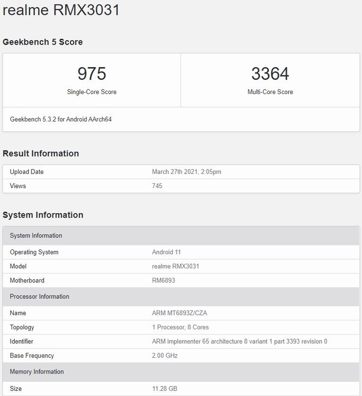 El Dimensity 870 en el Realme GT Neo.