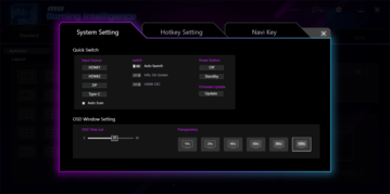 Página de configuración del sistema