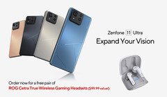 El Zenfone 11 Ultra se vende por 100 dólares/euros menos que el ROG Phone 8. (Fuente de la imagen: ASUS)