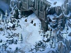 Una imagen que muestra un paisaje nevado en «Thronebreaker: The Witcher Tales».