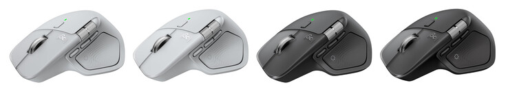 El MX Master 4 en gris pálido, plata blanca, grafito y negro espacial. (Fuente de la imagen: Logitech)