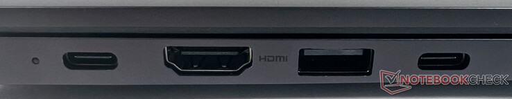 Izquierda: 2x USB 3.2 Gen1 Typ-C, 1x HDMI, 1x USB 3.2 Gen1 Typ-A