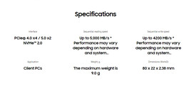 Especificaciones del núcleo (Fuente de la imagen: Samsung)